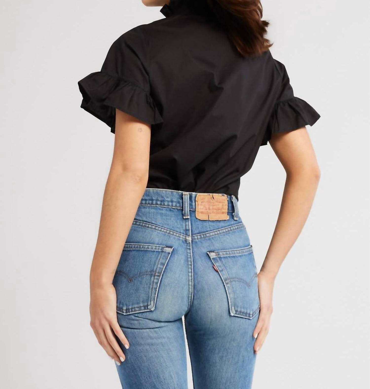 Mille - Vanessa Button Down Mock Neck Top