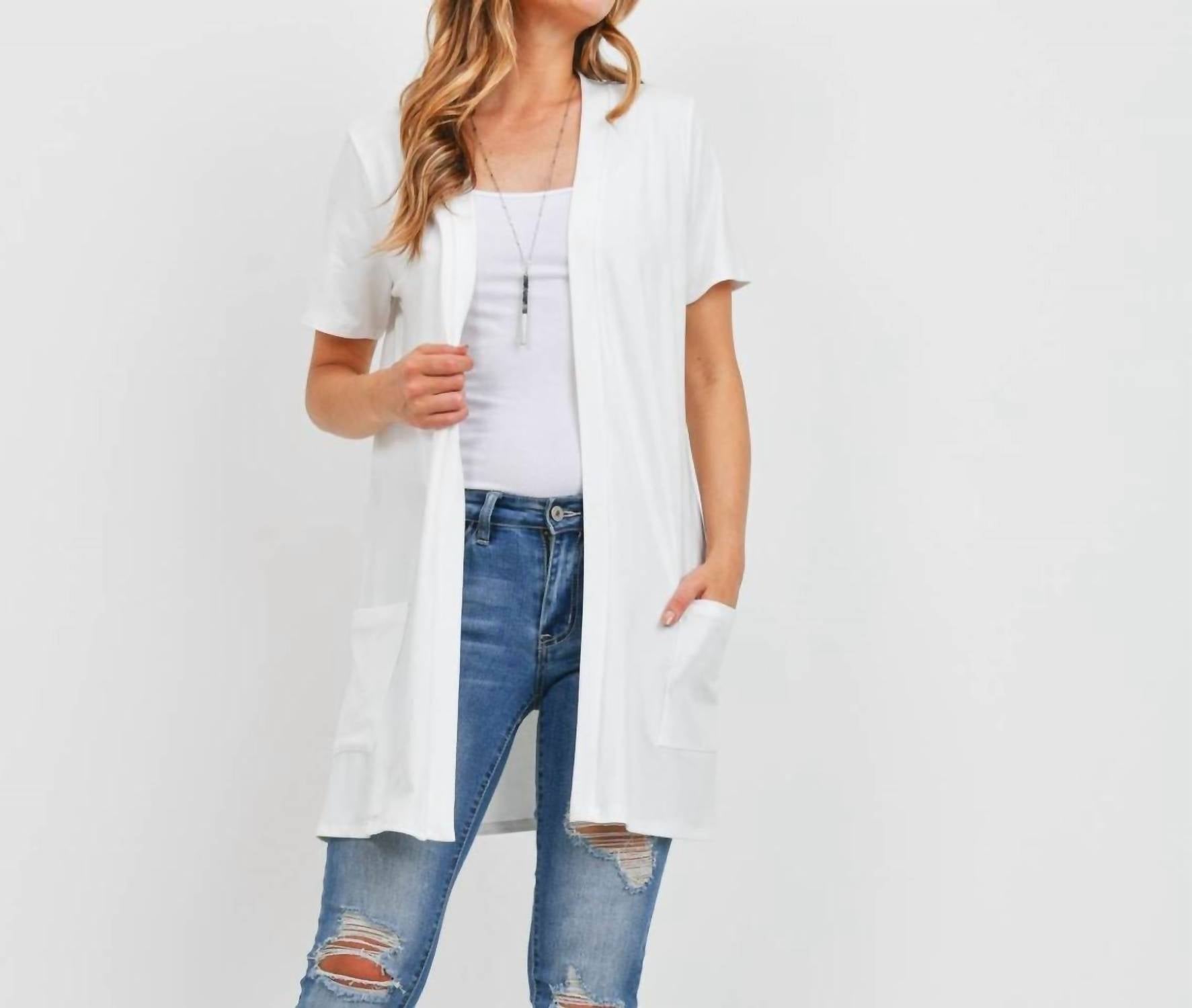 Perfect Peach - Open Front Cardigan