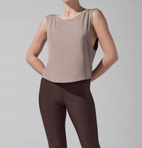 HEROINE SPORT Jersey Base Tank Top in taupe - women's tank top