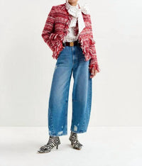 Essentiel Antwerp - Fringed Wool Blend Bouclé Jacket