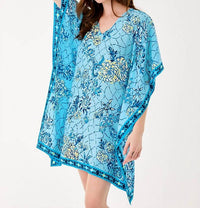 Lilly Pulitzer Lindamarie Silk Dress in bellevue blue - women's dress - detail view