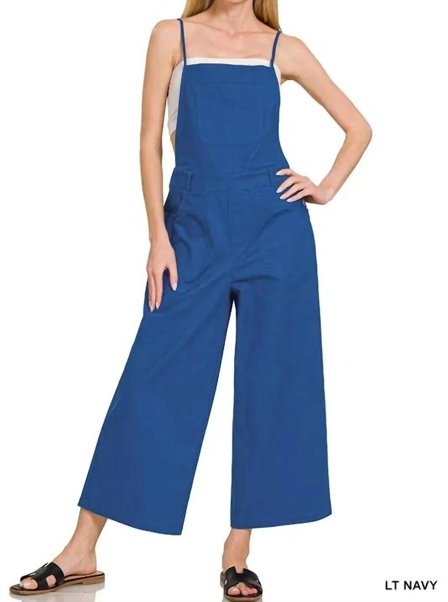Zenana - Woven Spaghetti Strap Overalls