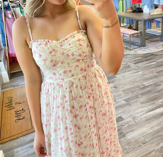 Storia - Rose Print Midi Dress