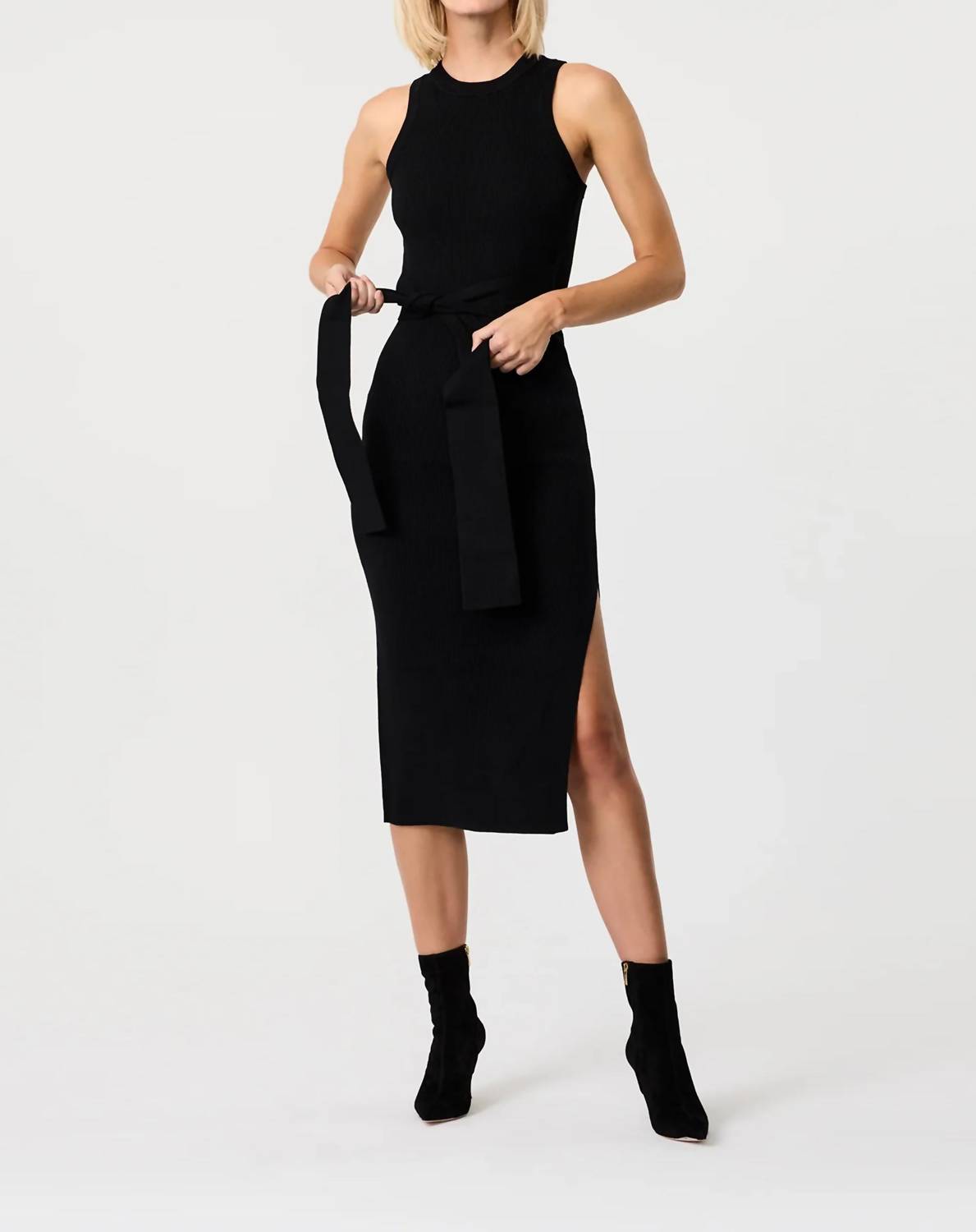 Toccin - Piper Sleeveless Racer Tie-front Midi Dress