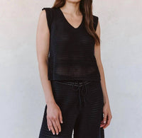 Bella Dahl - Short Sleeve V Neck Crochet Top