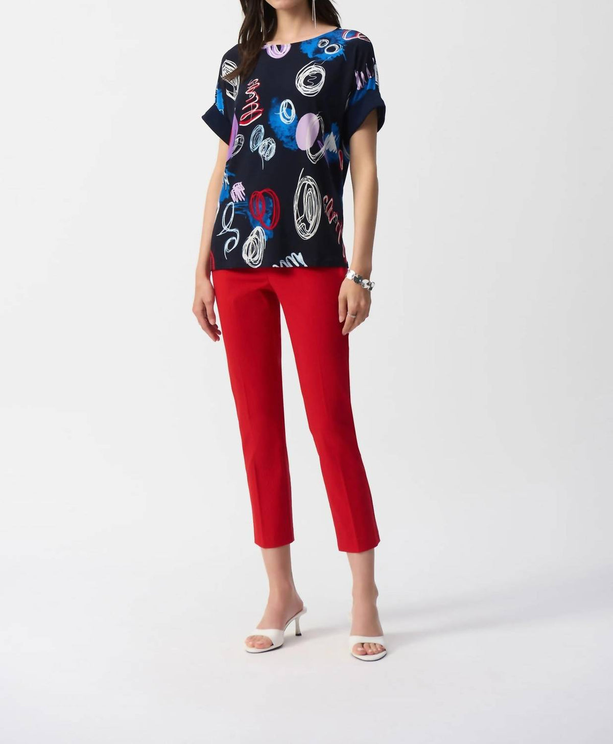 Joseph Ribkoff - Doodle Print Boxy Top