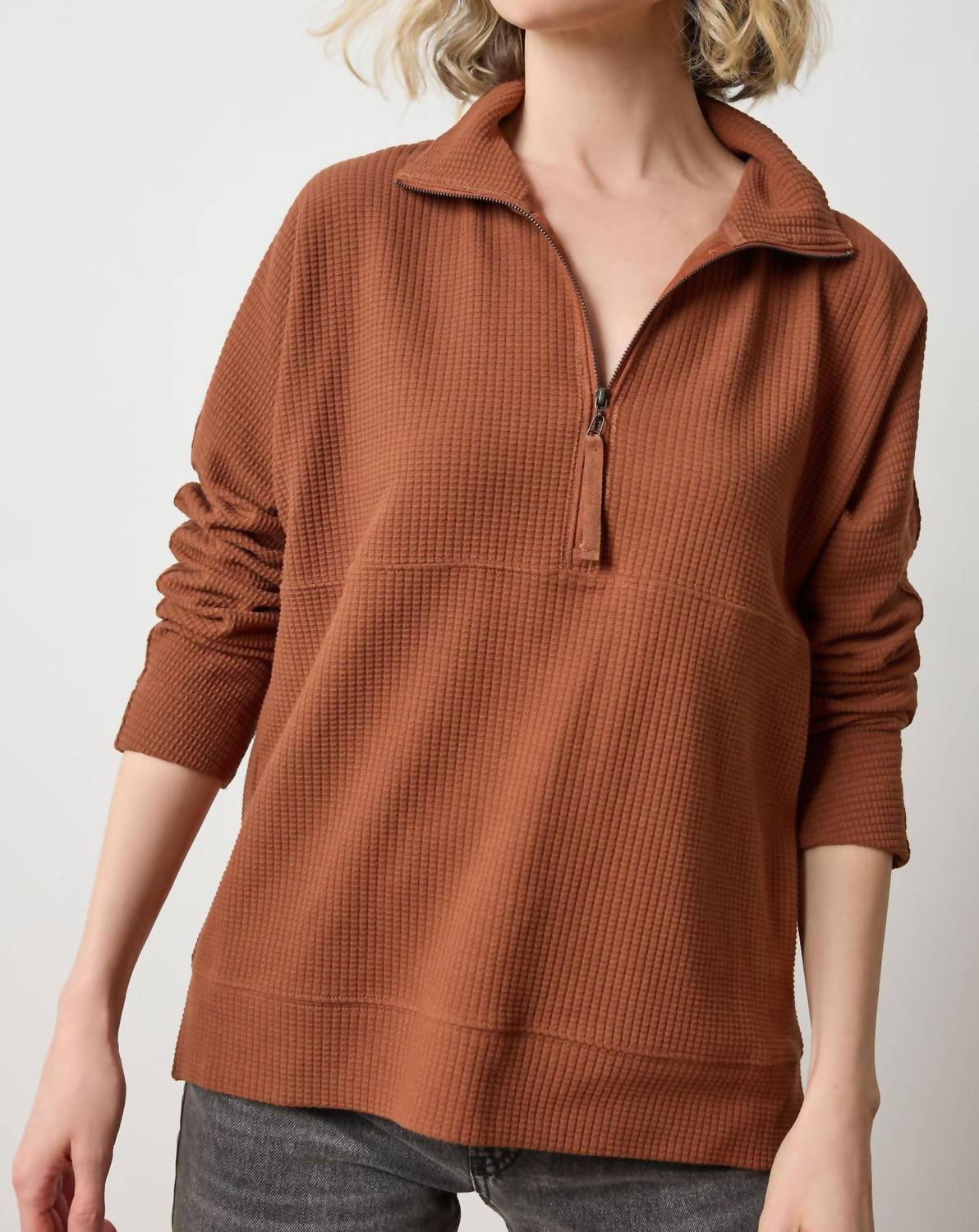 Lilla P - Dolman Half Zip Sweater