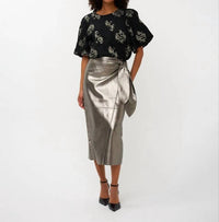 Esqualo - Jacquard Puff Sleeve Top