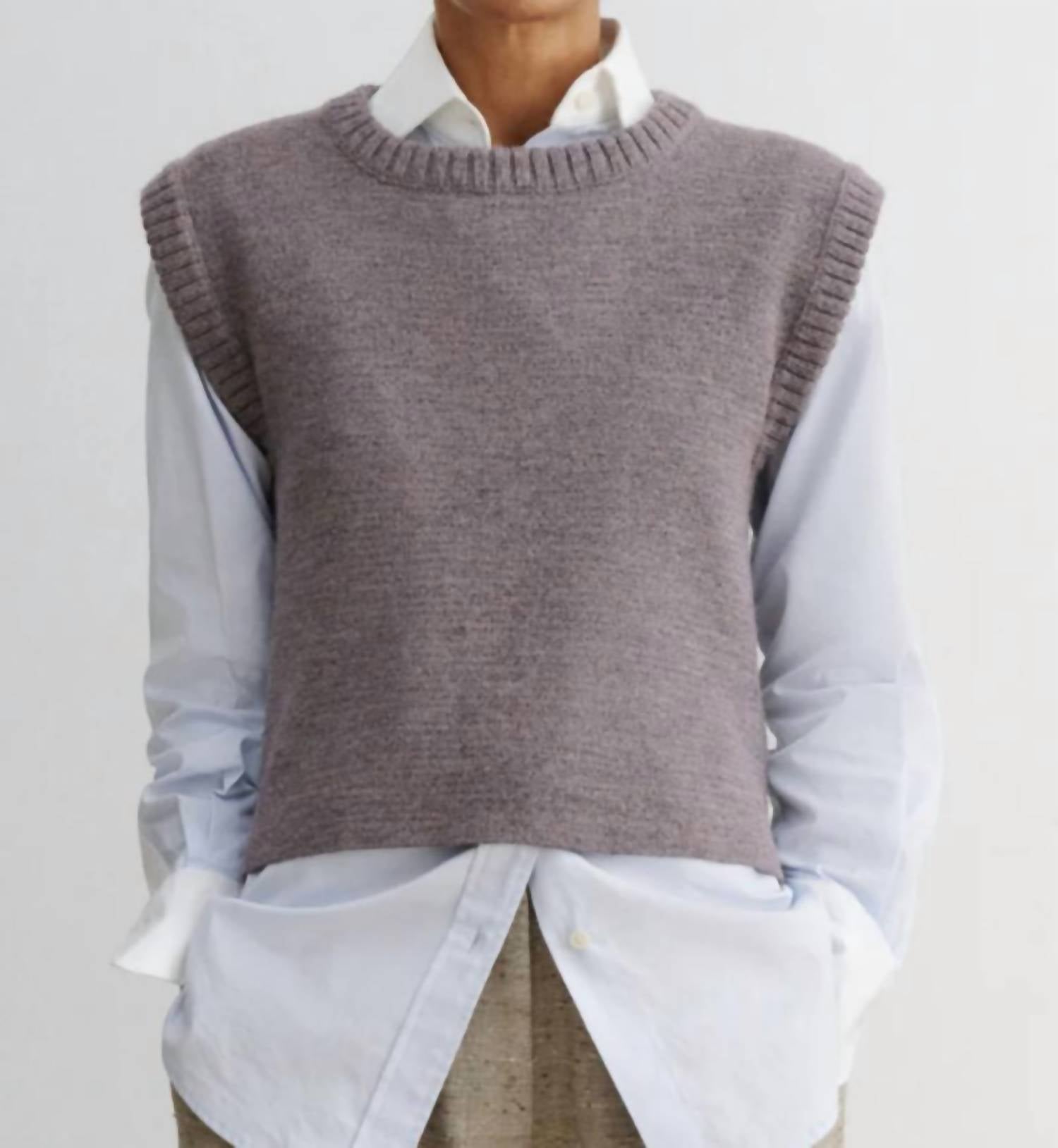 RACHEL COMEY Hilman Sleeveless Vest in dusty mauve - women's jacket