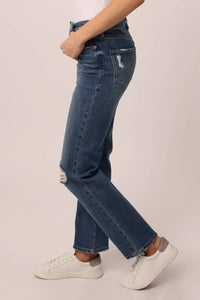 Dear John Denim - Frankie High Rise Cropped Straight Leg Jeans