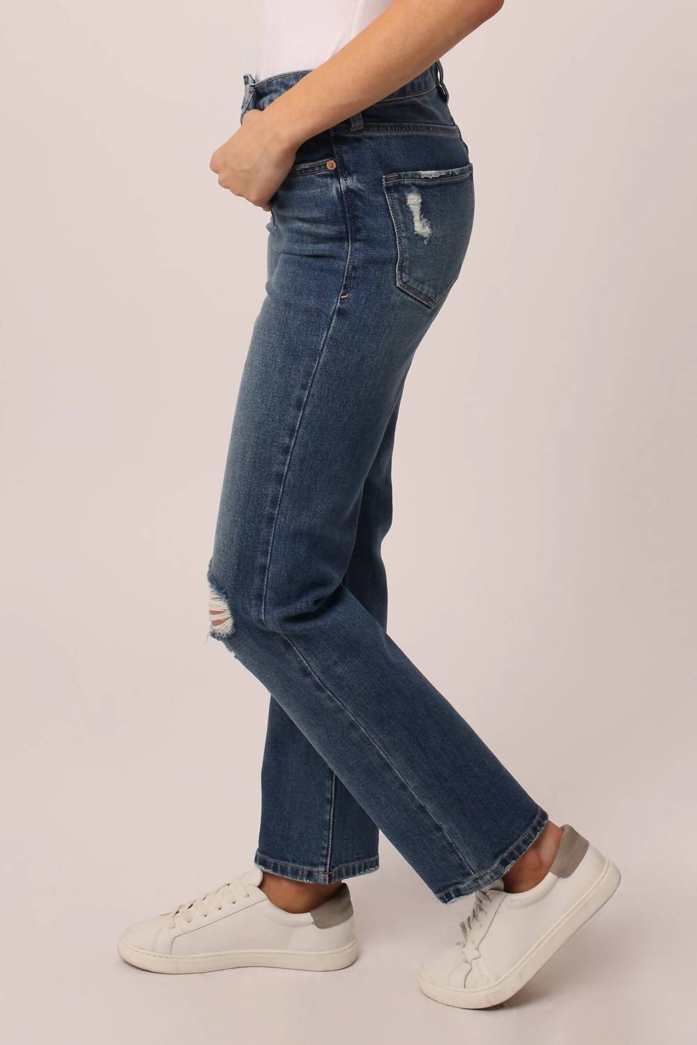 Dear John Denim - Frankie High Rise Cropped Straight Leg Jeans