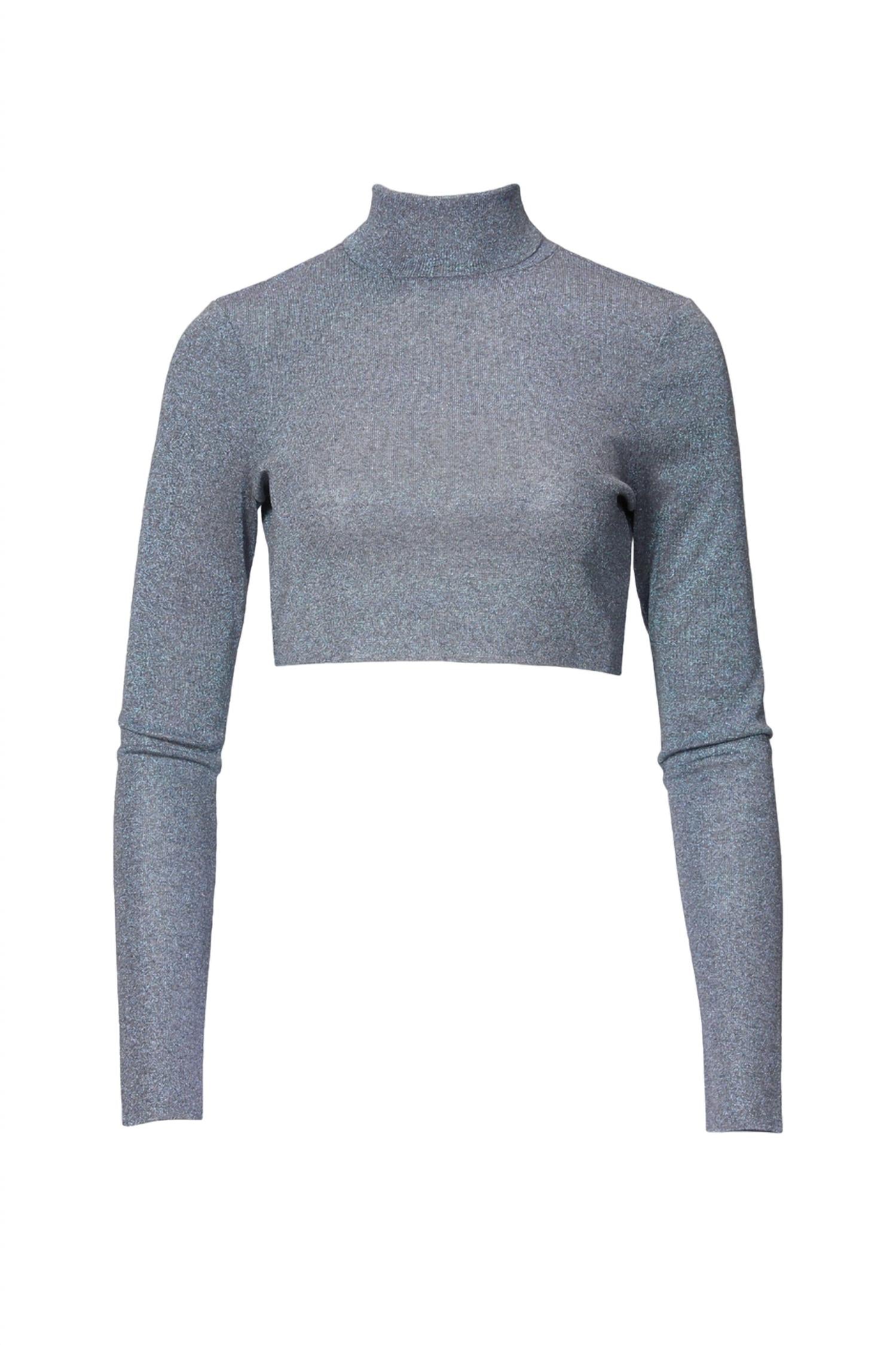 CROP TURTLENECK KNIT TOP