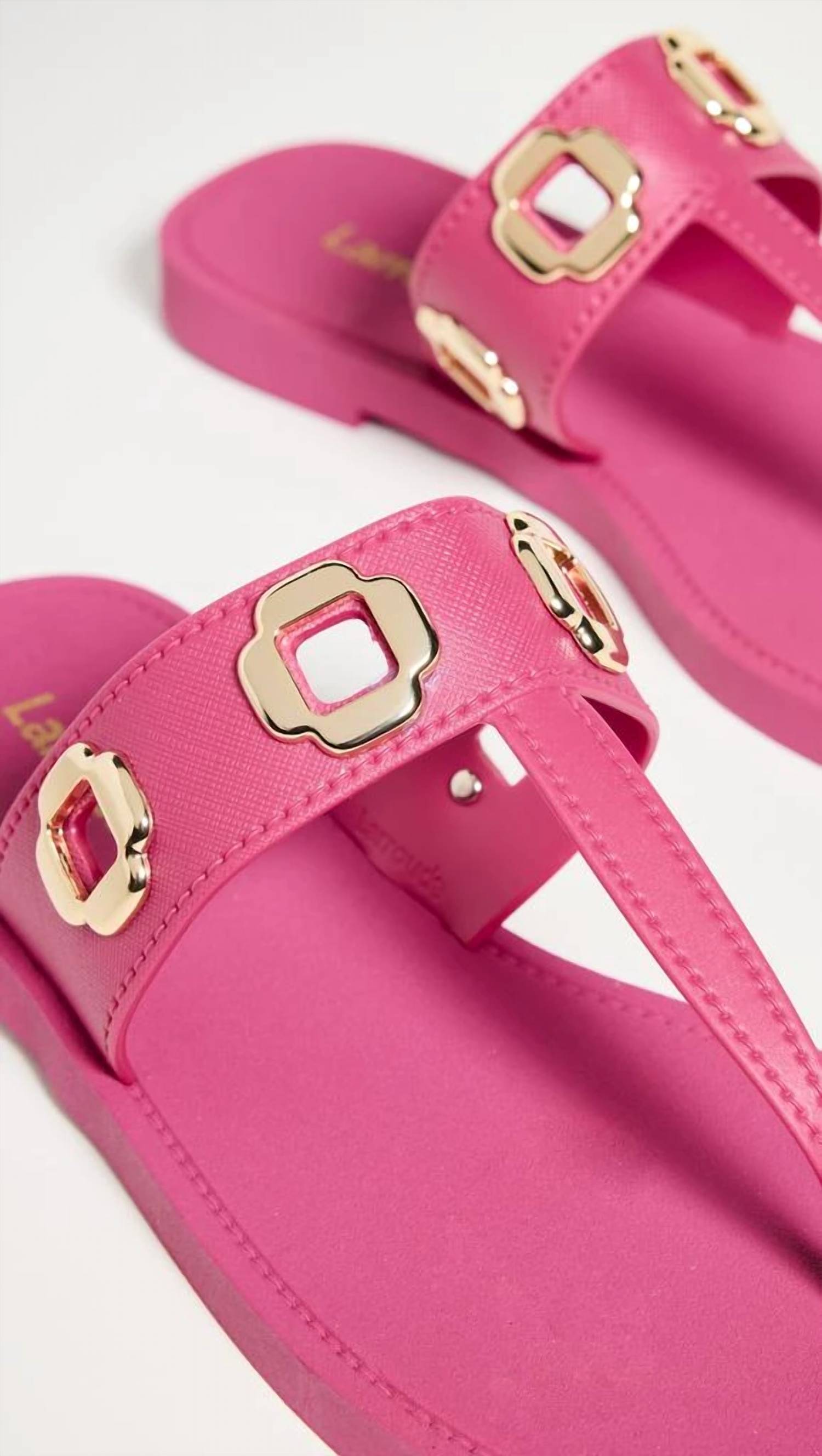 Larroude Women's Milan Thong Squared Toe Slip-on Sandals in pink - women's sandal - view 4