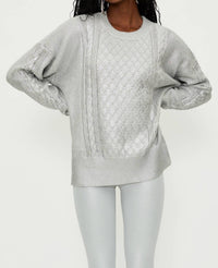Beach Riot - Callie Sweater Silver Shine Cable