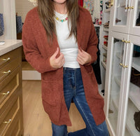 entro Time To Smile Cardigan in chocolate - women's cardigan - view 4