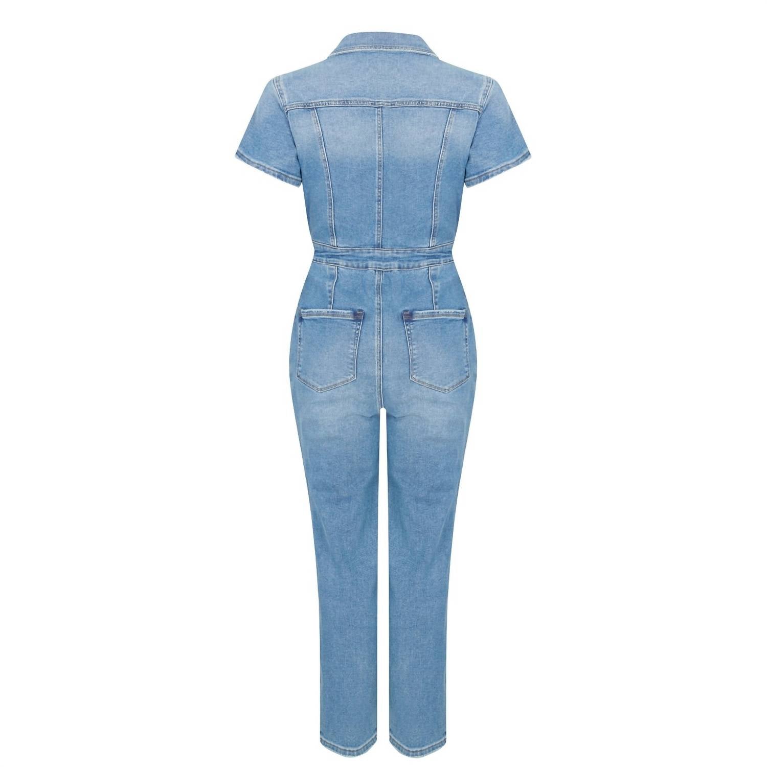 Good American - Fit For Success Short-sleeve Button-up Jumpsuit