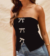 So Me - Rhinestone Velvet Tube Top