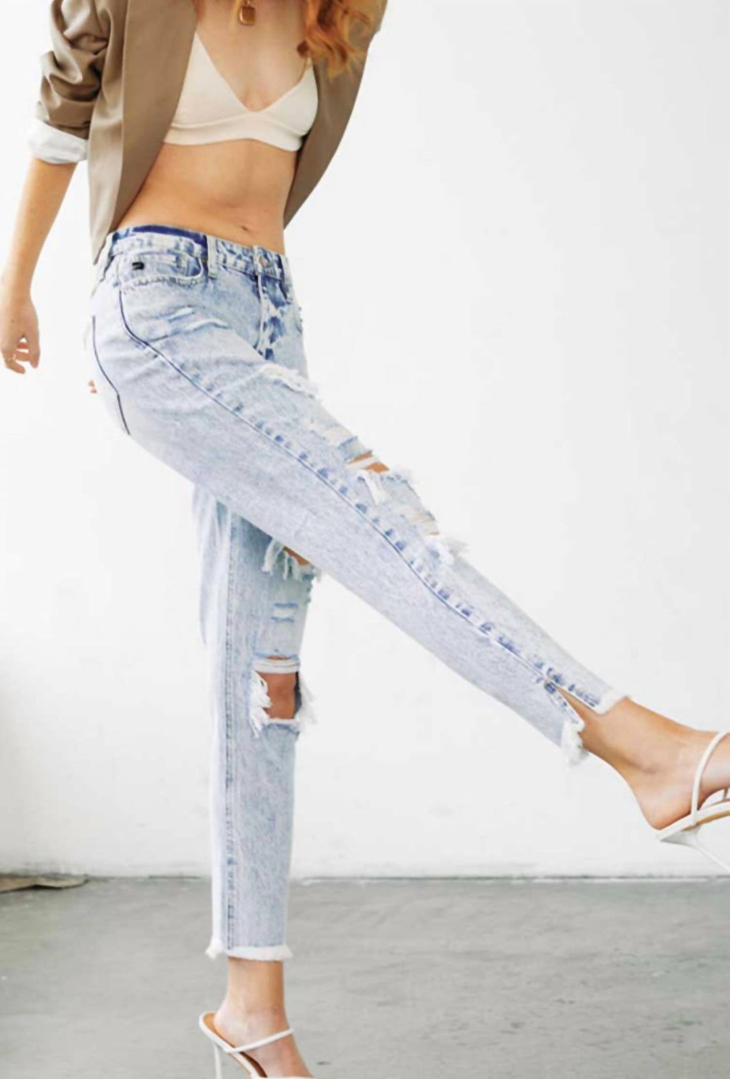 Kancan - Collie High Rise Distressed Mom Jeans