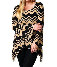 Emerald Fashion - Chevron Long Sleeve Tunic Plus