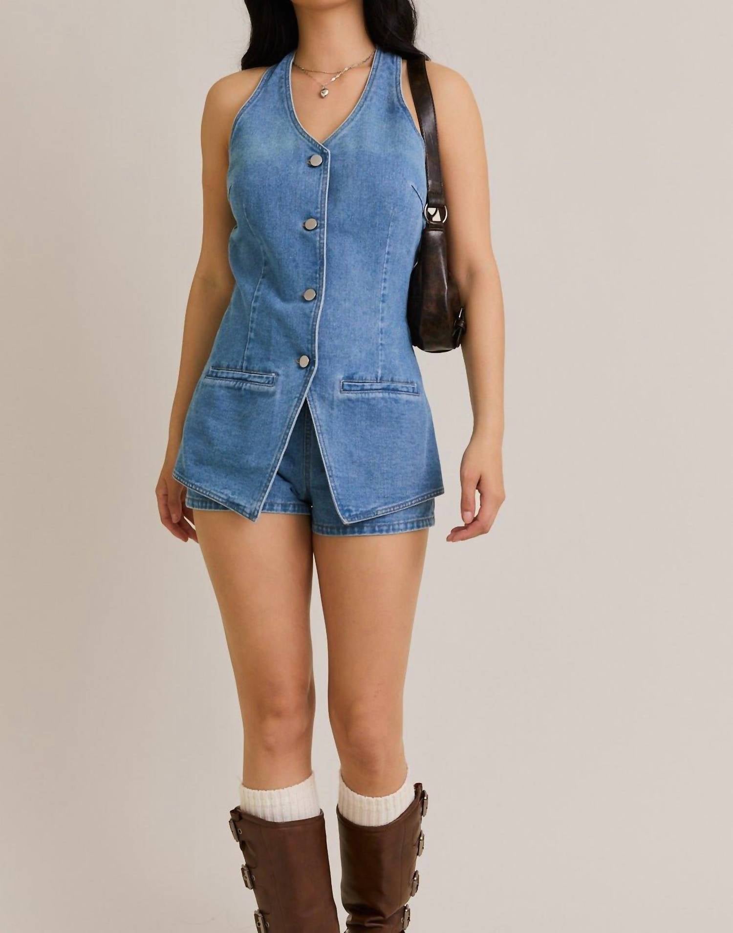 Le Lis - Dina Denim Romper