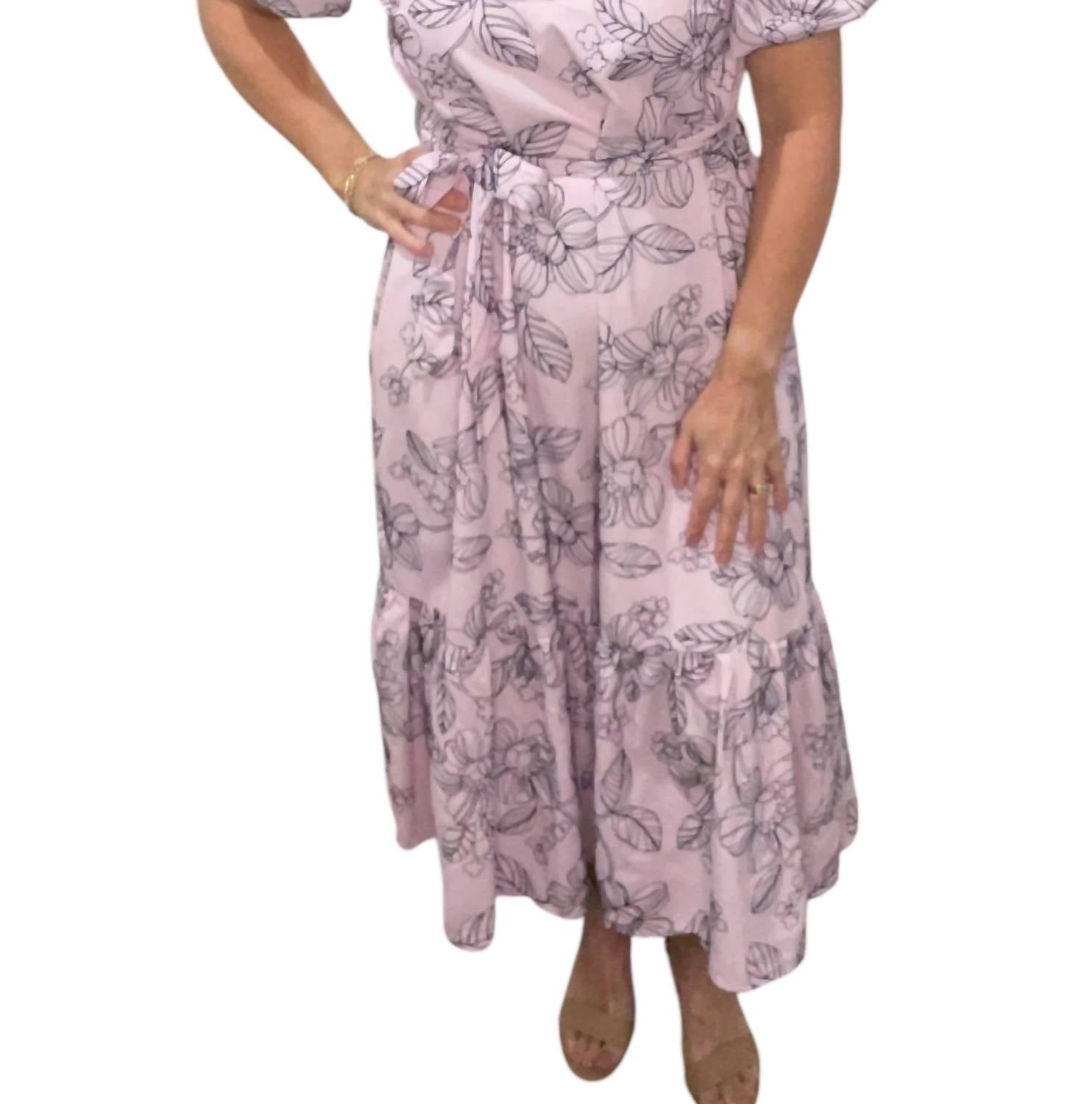 Umgee - Sky Garden Belted Midi Dress