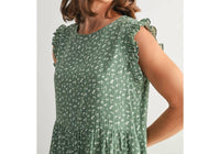 Fun 2 Fun - Tracie Floral Ruffle Sleeve Tiered Dress
