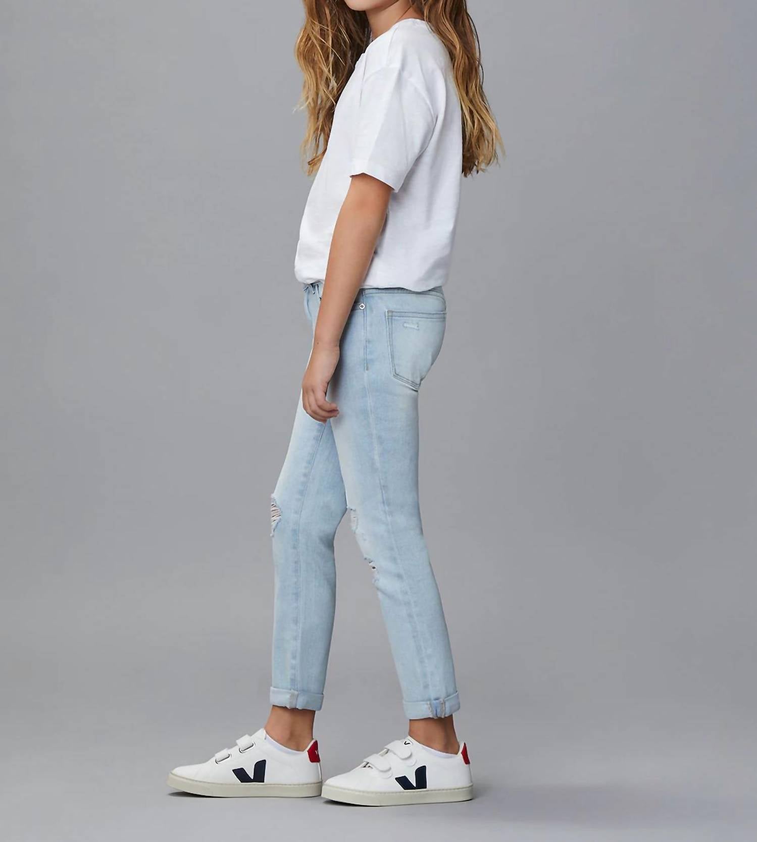 Dl1961 - Kids' - Harper Ross Distressed Straight Stretch Jeans