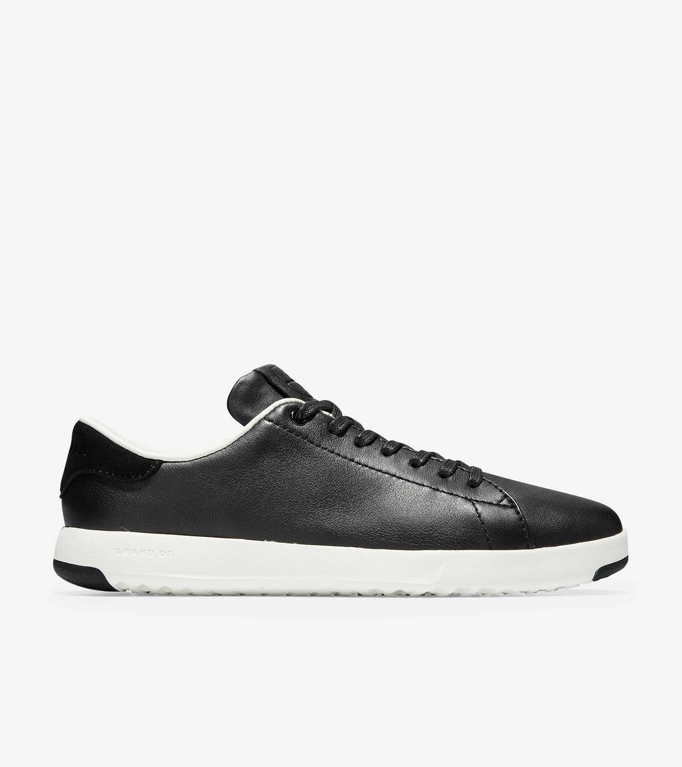 COLE HAAN Women's Grandpro Tennis Sneaker in black optic white - women's sneaker - detail view