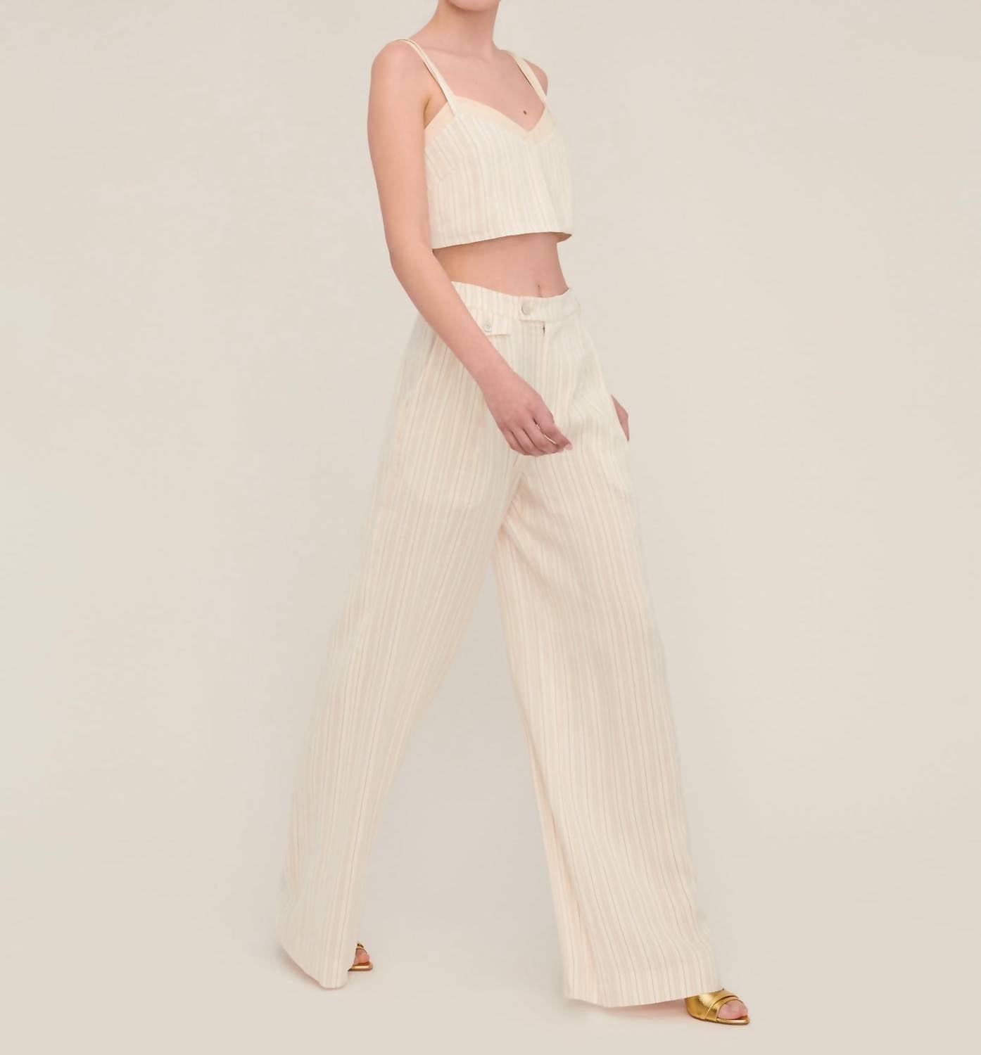 Marissa Webb - Women's Palmer High Waist Stripe Trouser Pants