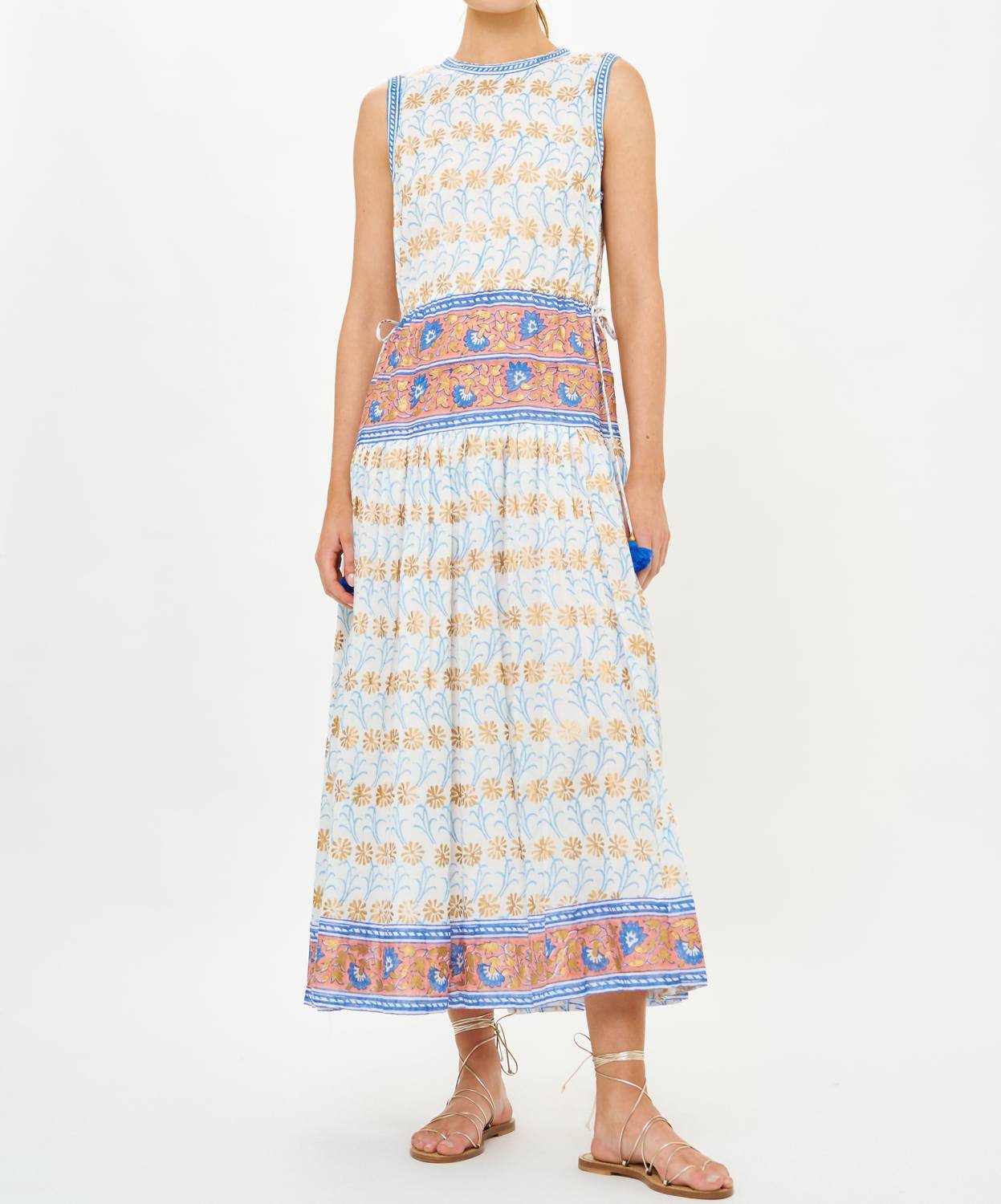 Oliphant - Sleeveless Piped Maxi Dress