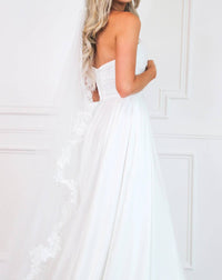 Cinderella Divine - Caught In A Fairytale Strapless Slit Wedding Dress
