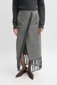 Tibi - Techy Bonded Wool Crochet Trim Skirt
