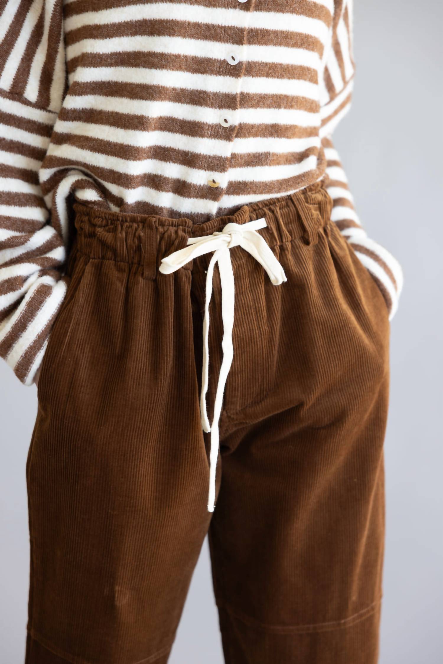 ALLIE ROSE Corduroy Pant in brown - women's pants - view 4
