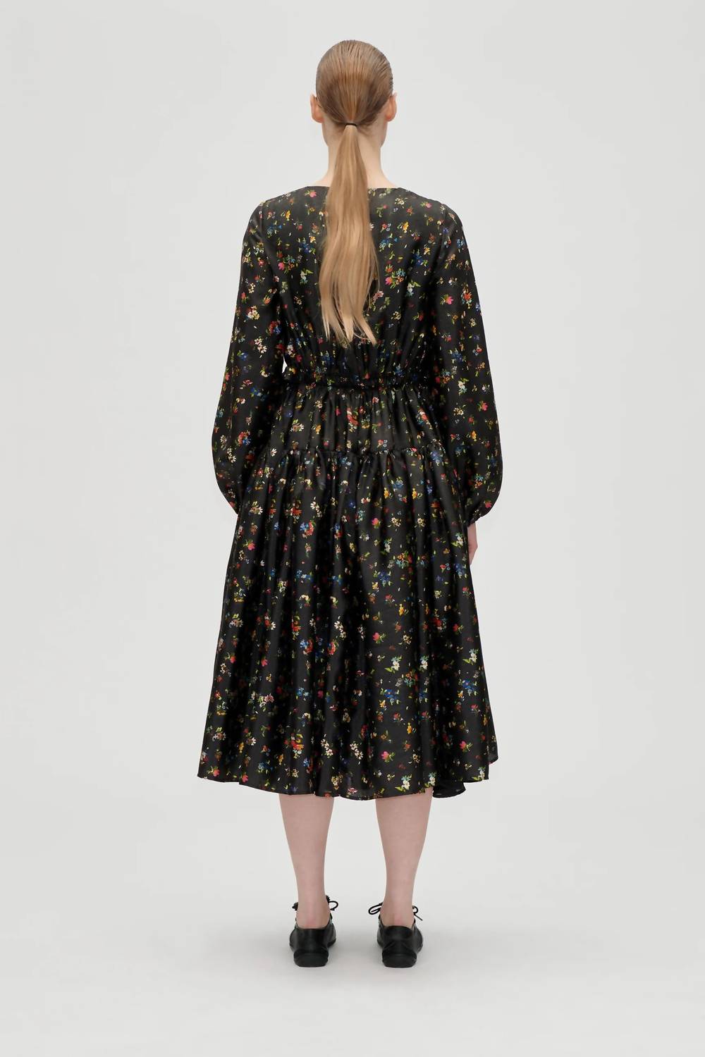 Stine Goya - Waist Tie Ruffle Midi Dress