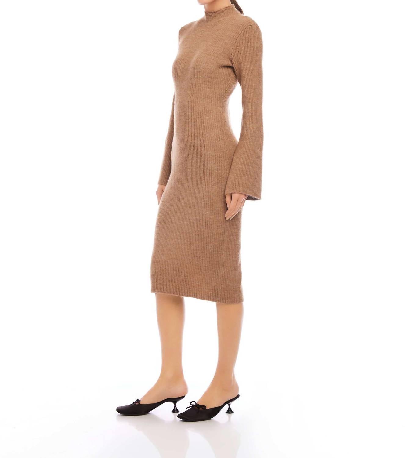Fifteen Twenty - Sweater Mock Neck Midi Dress