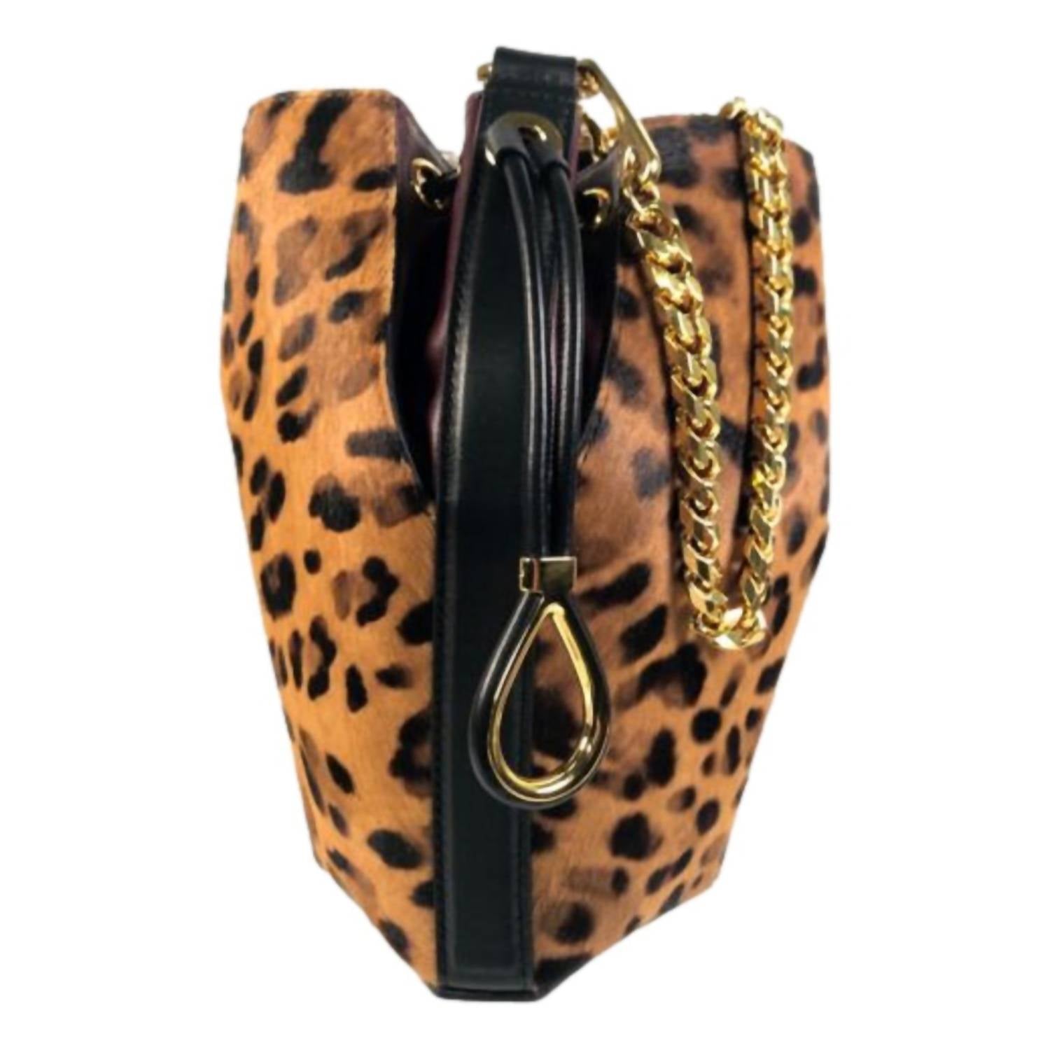 Alexander Mcqueen - Women's Leopard Print Pony Hair Bucket Bag