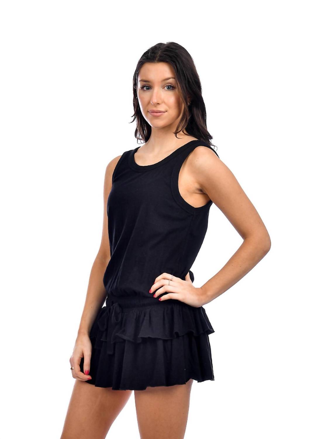 Rd Style - Sleeveless Tiered Mini Dress
