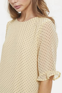 Ichi - Elbow Sleeve Blouse Top