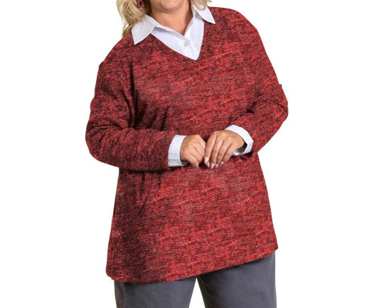 On The Plus Side - Brushed Hacci Hampton Long Sleeve Tunic - Plus