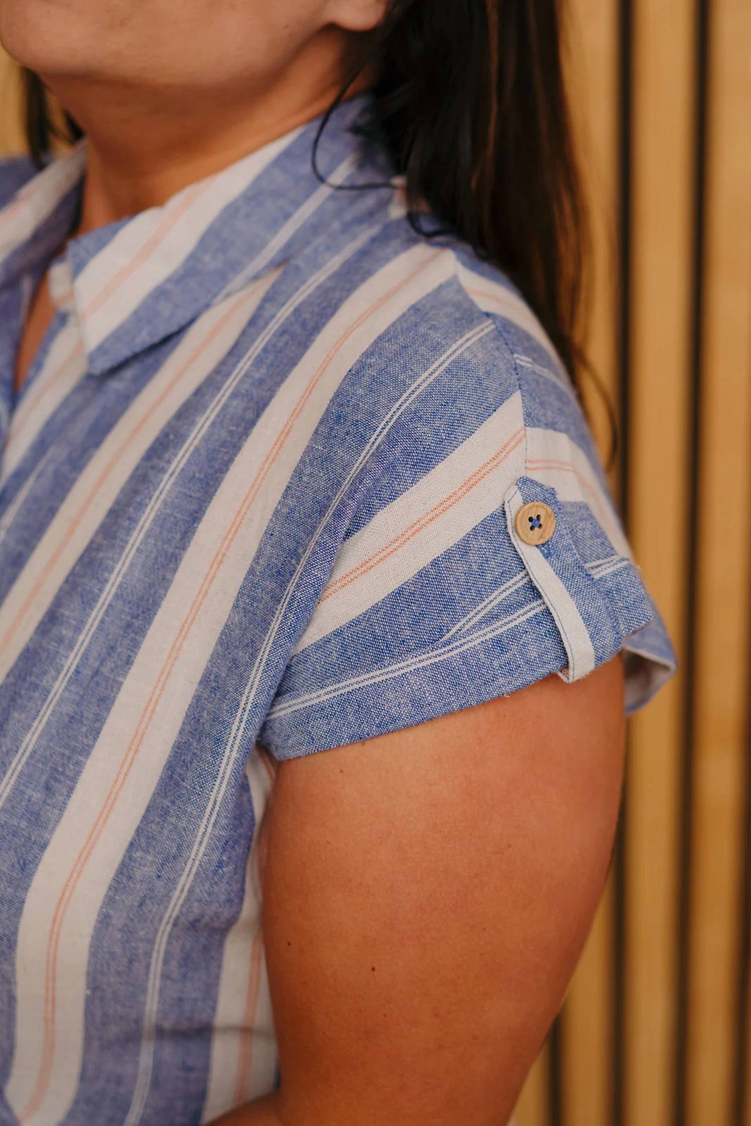 Tribal - Linen Blend Short Sleeve Dress