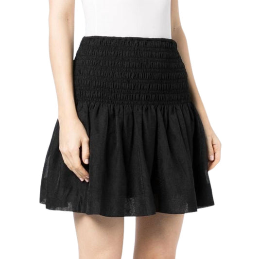 Ganni - CRINKLED GEORGETTE SMOCKED MINI SKIRT