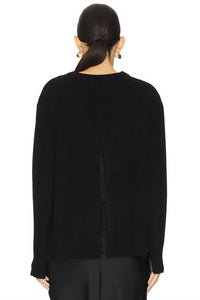 Brochu Walker Marte Lace Looker Top in black onyx black - women's sweater - alternate view