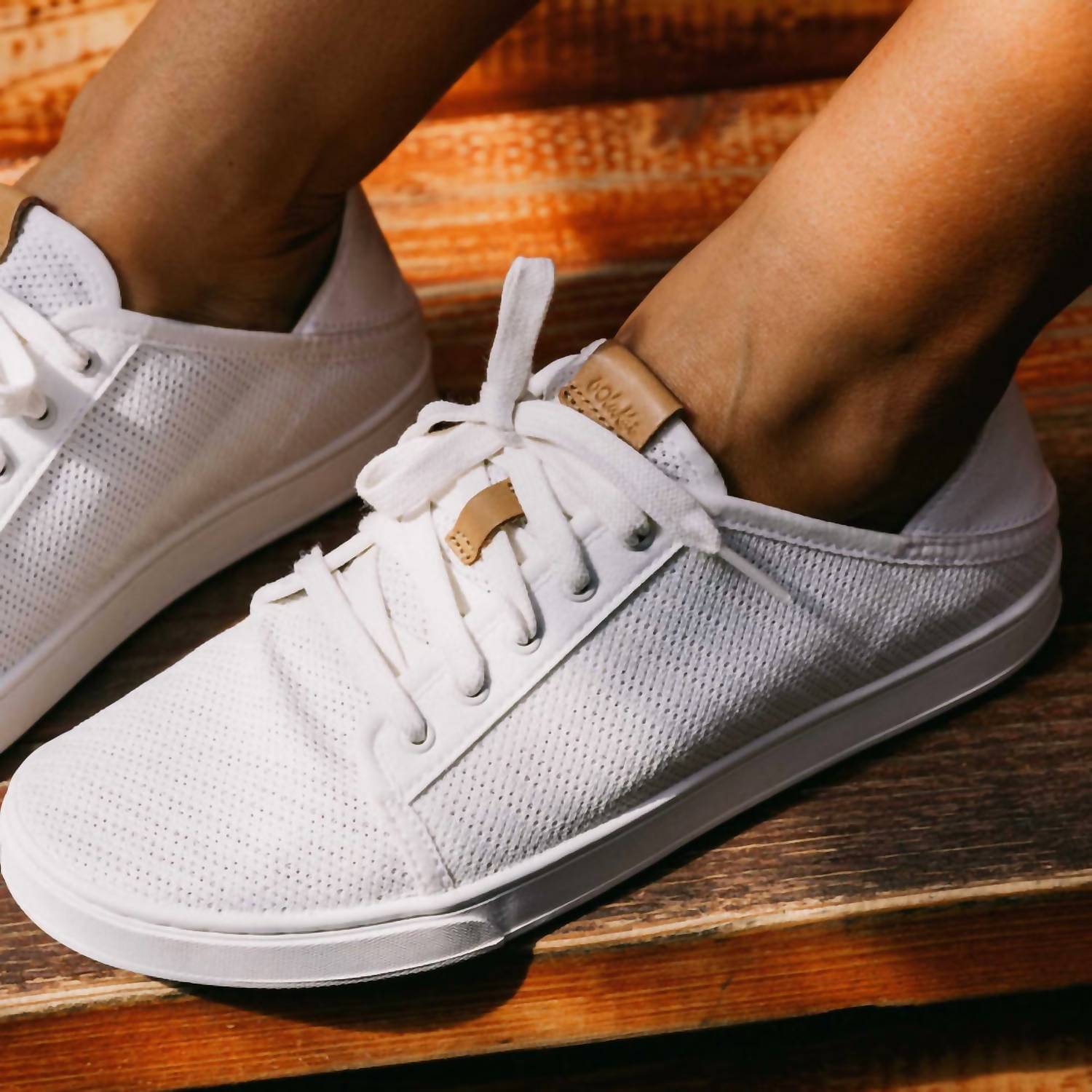 OluKai Women's Pehuea Li Lightweight Sneakers in off white swell - women's sneaker - alternate view