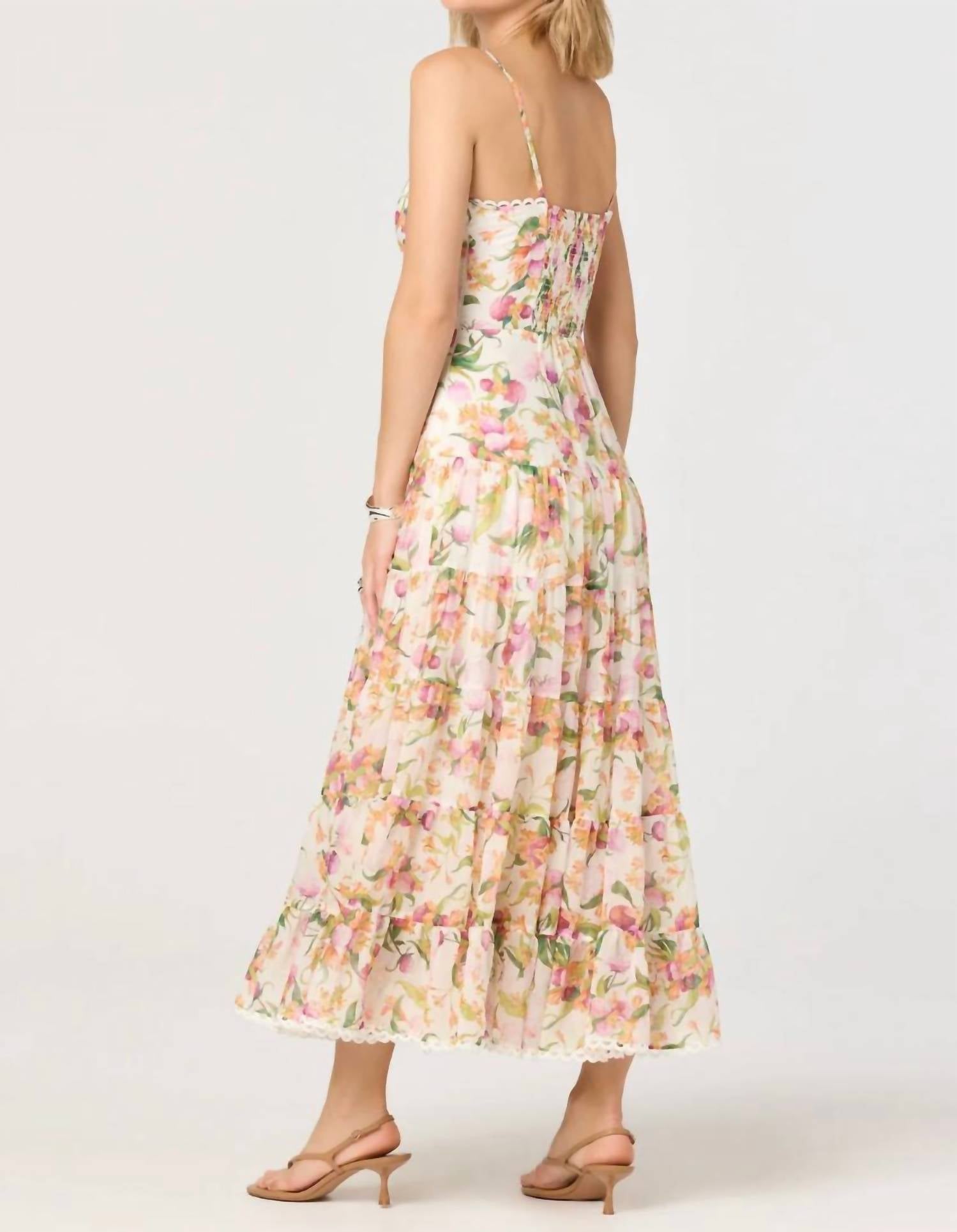 Astr - Lianna Floral Bustier Maxi Dress