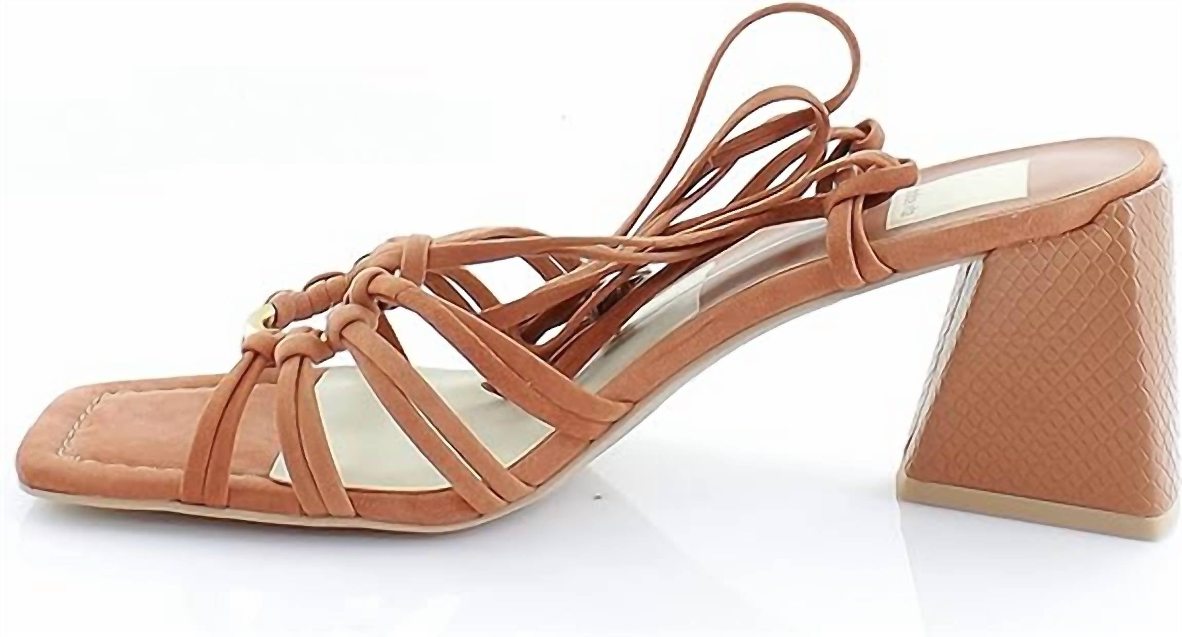 Dolce Vita - Women's Kash Cedar Nubuck Tie Up Block Heeled Sandals