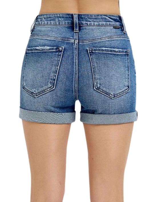 Risen - High Rise Rolled Up Denim Shorts