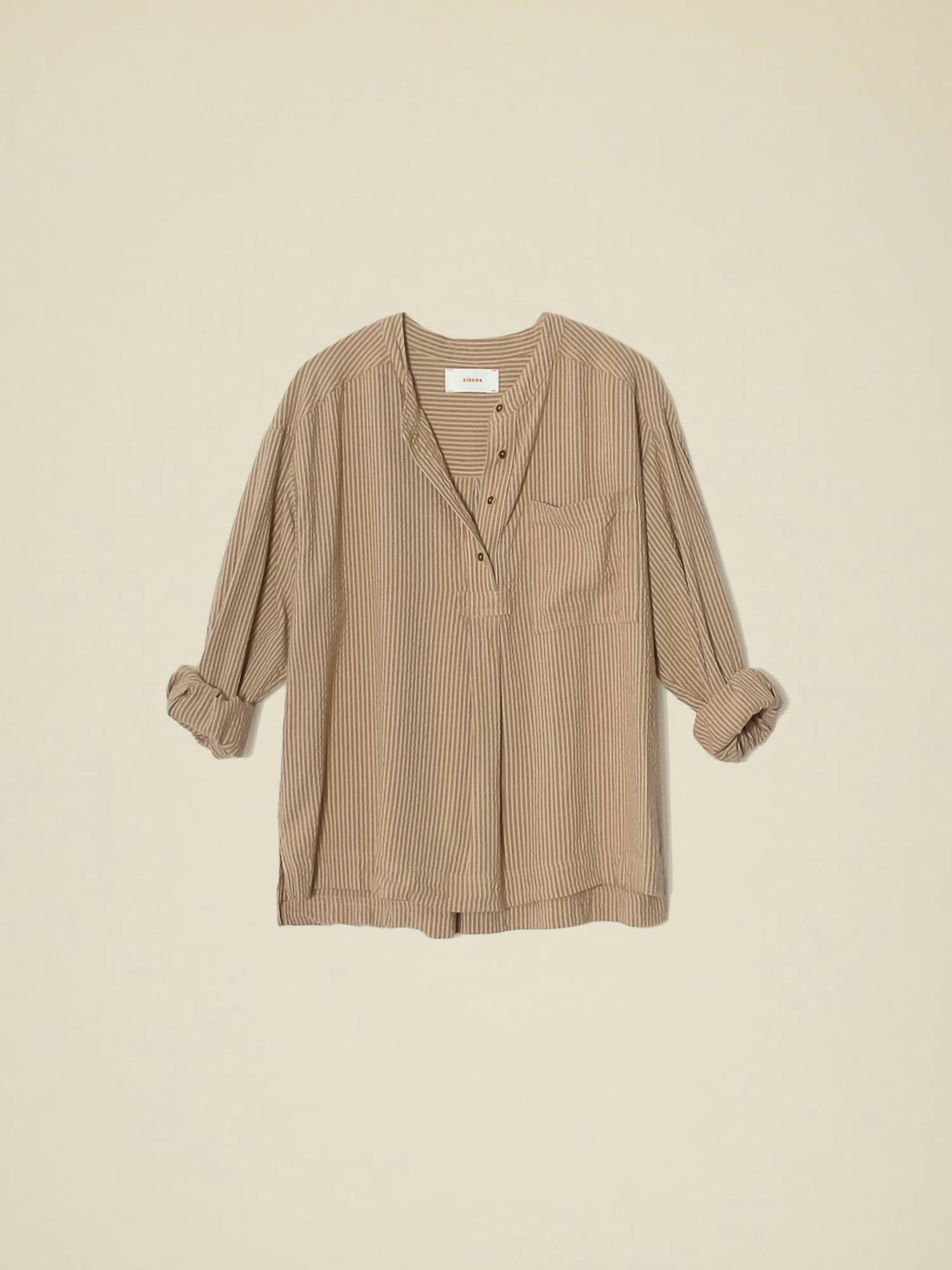 XIRENA Women's Makenzie Top in fawn stripe - women's long sleeve top - alternate view