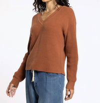 Thread & Supply Cornelia Sweater in rustic brown - women's sweater - alternate view