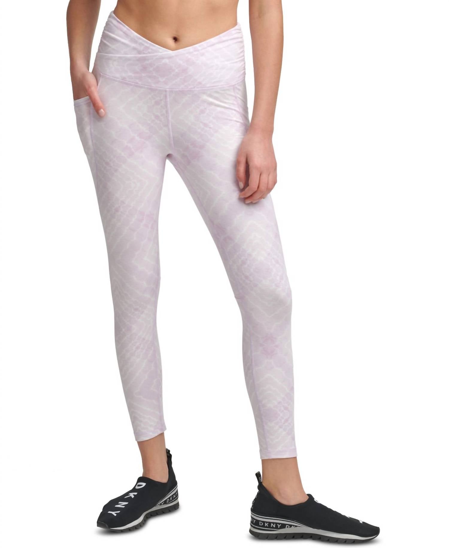 Dkny - Crossover-Front Tie-Dyed Leggings