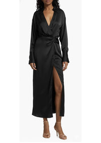 Ramy Brook - Aurora Draped Satin Shirtdress